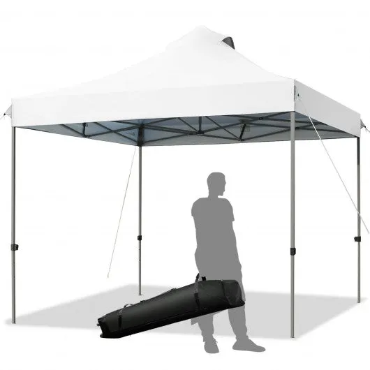 10' x 10' Portable Pop Up Canopy Event Party Tent Adjustable w/ Roller Bag-White