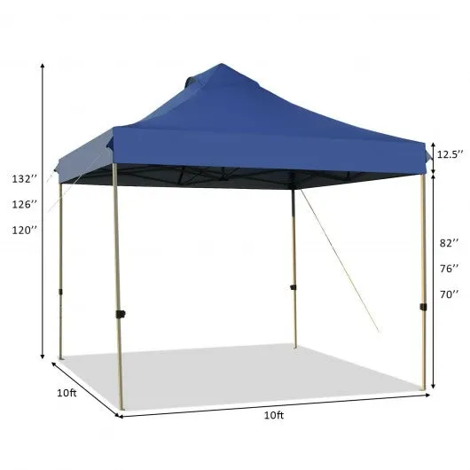 10' x 10' Portable Pop Up Canopy Event Party Tent Adjustable w/Roller Bag-Blue