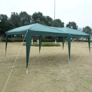 10’ x 20’ EZ POP UP Folding Wedding Party Tent Cross-Bar-Green