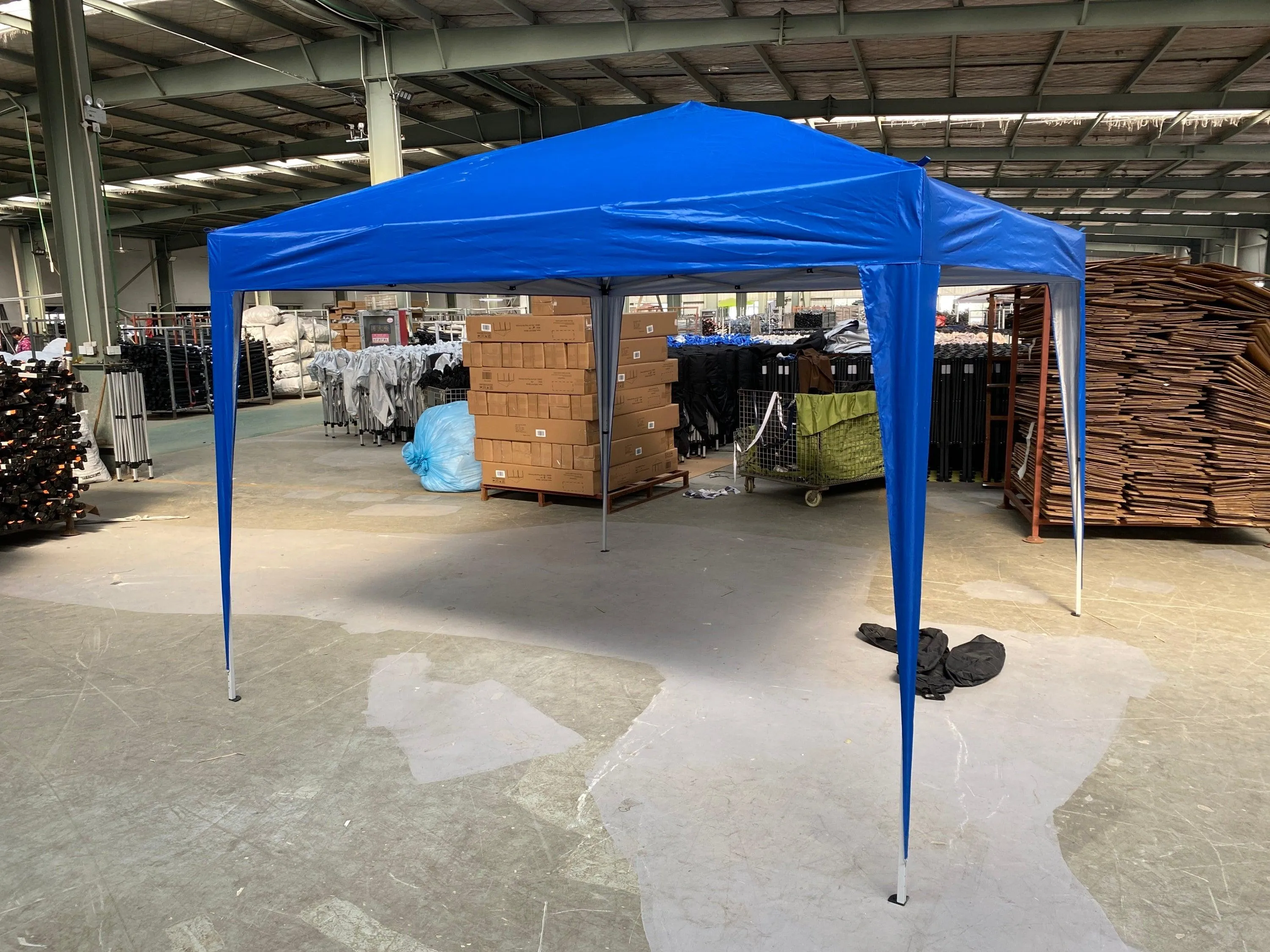 10x 10Ft Pop Up Gazebo Canopy Tent with Zipper,2pcs Sidewall,4pcs Weight sand bag,Carry Bag-Blue