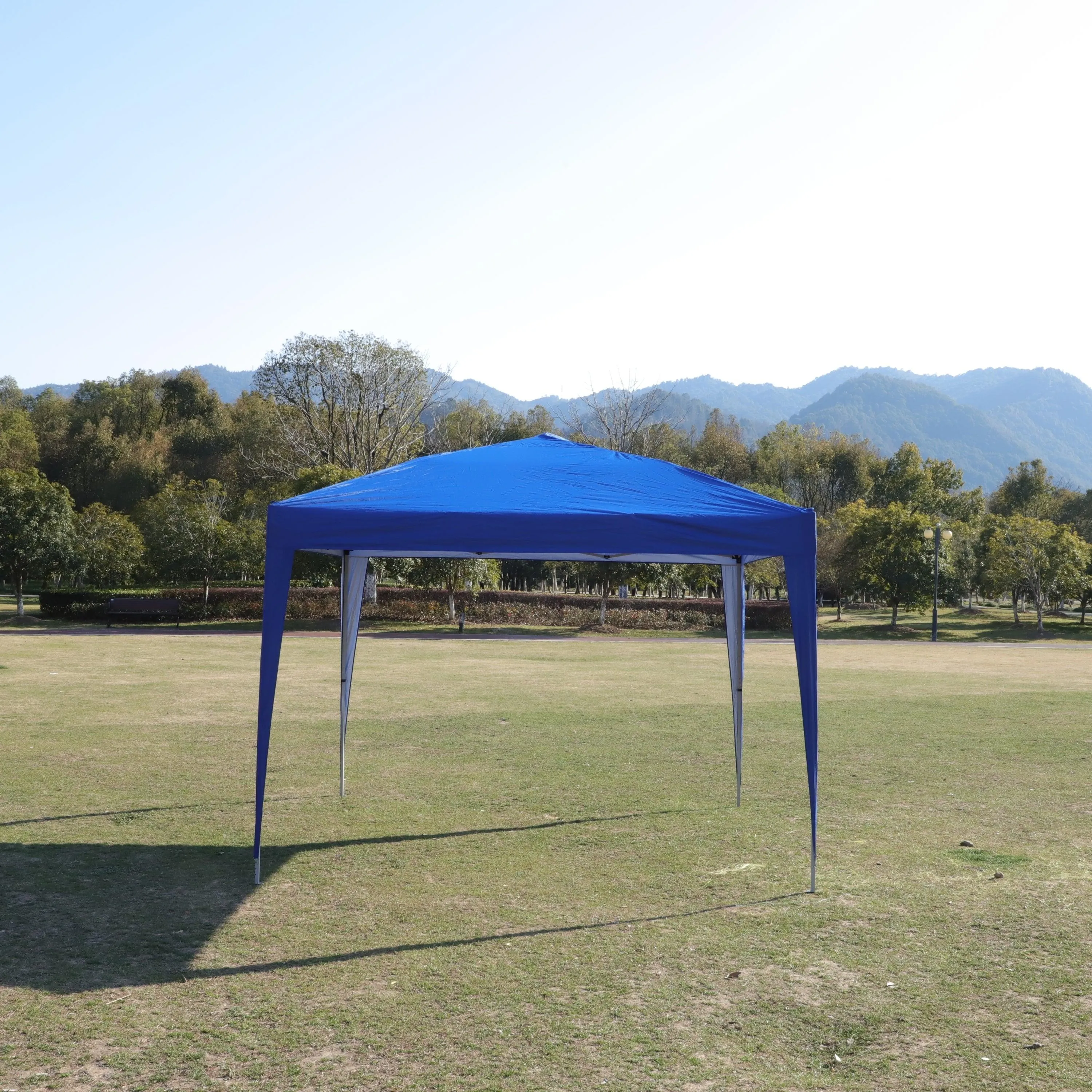 10x 10Ft Pop Up Gazebo Canopy Tent with Zipper,2pcs Sidewall,4pcs Weight sand bag,Carry Bag-Blue