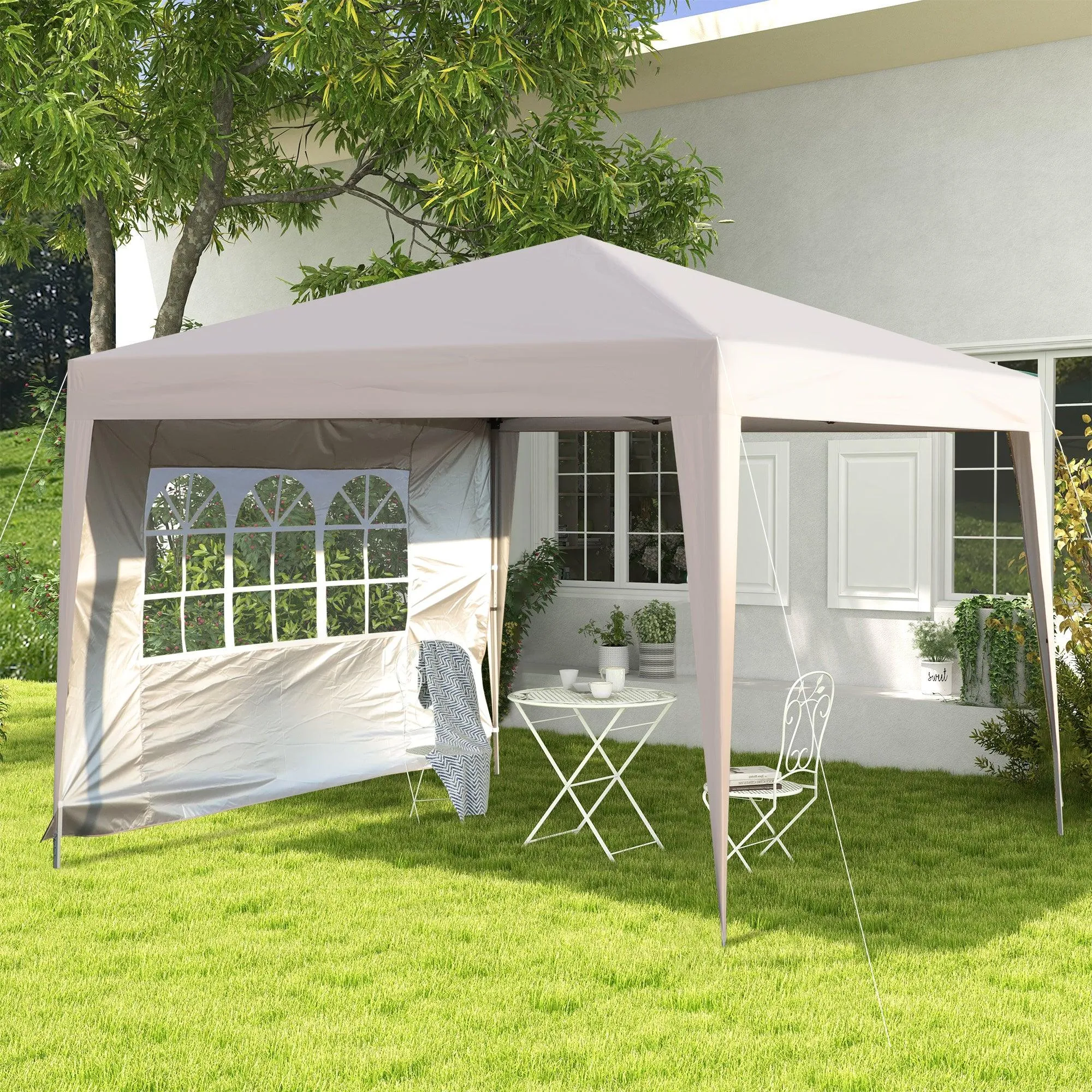 10x 10Ft Pop Up Gazebo Canopy Tent,2pcs Sidewall with Windows,with 4pcs Weight sand bag