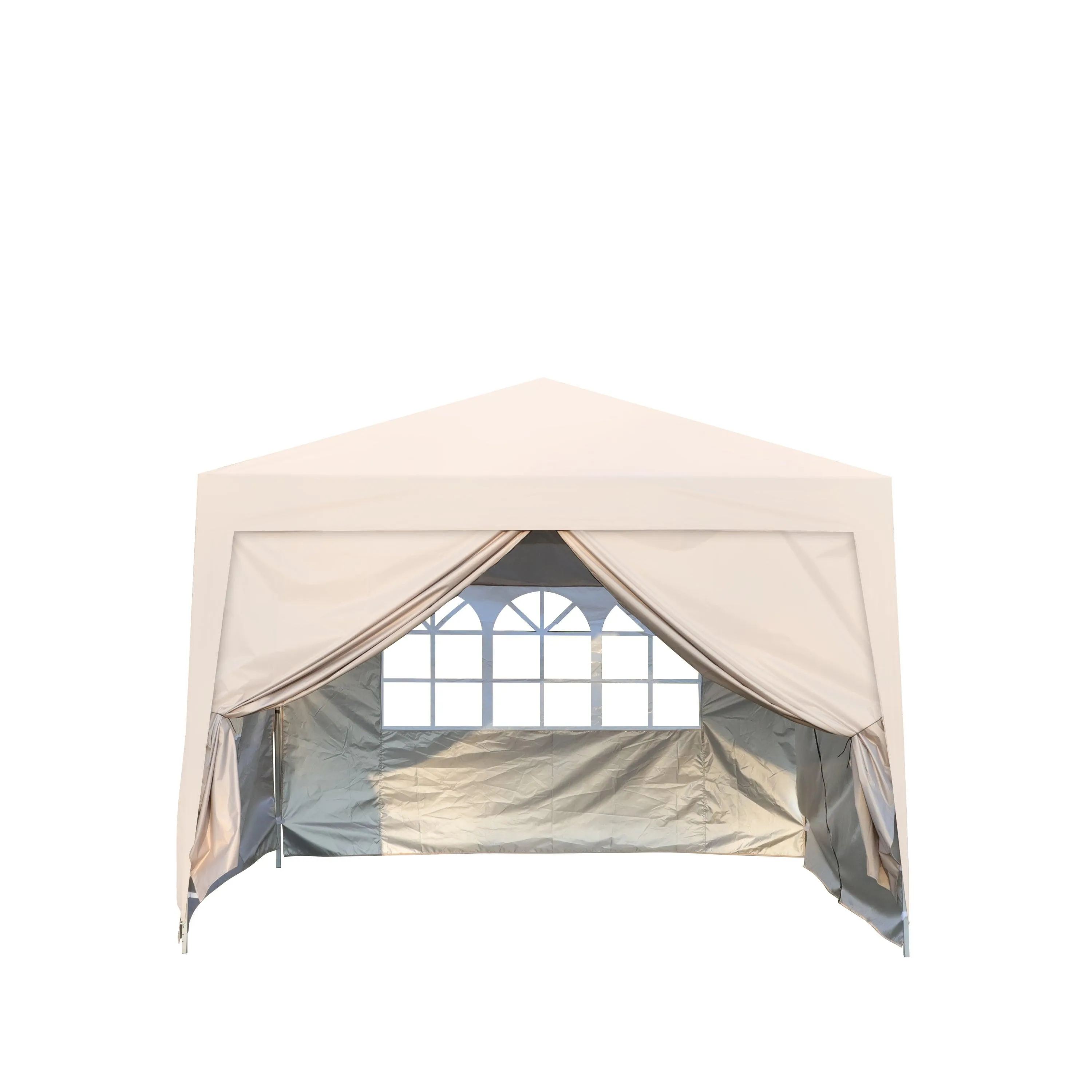 10x 10Ft Pop Up Gazebo Canopy Tent,2pcs Sidewall with Windows,with 4pcs Weight sand bag