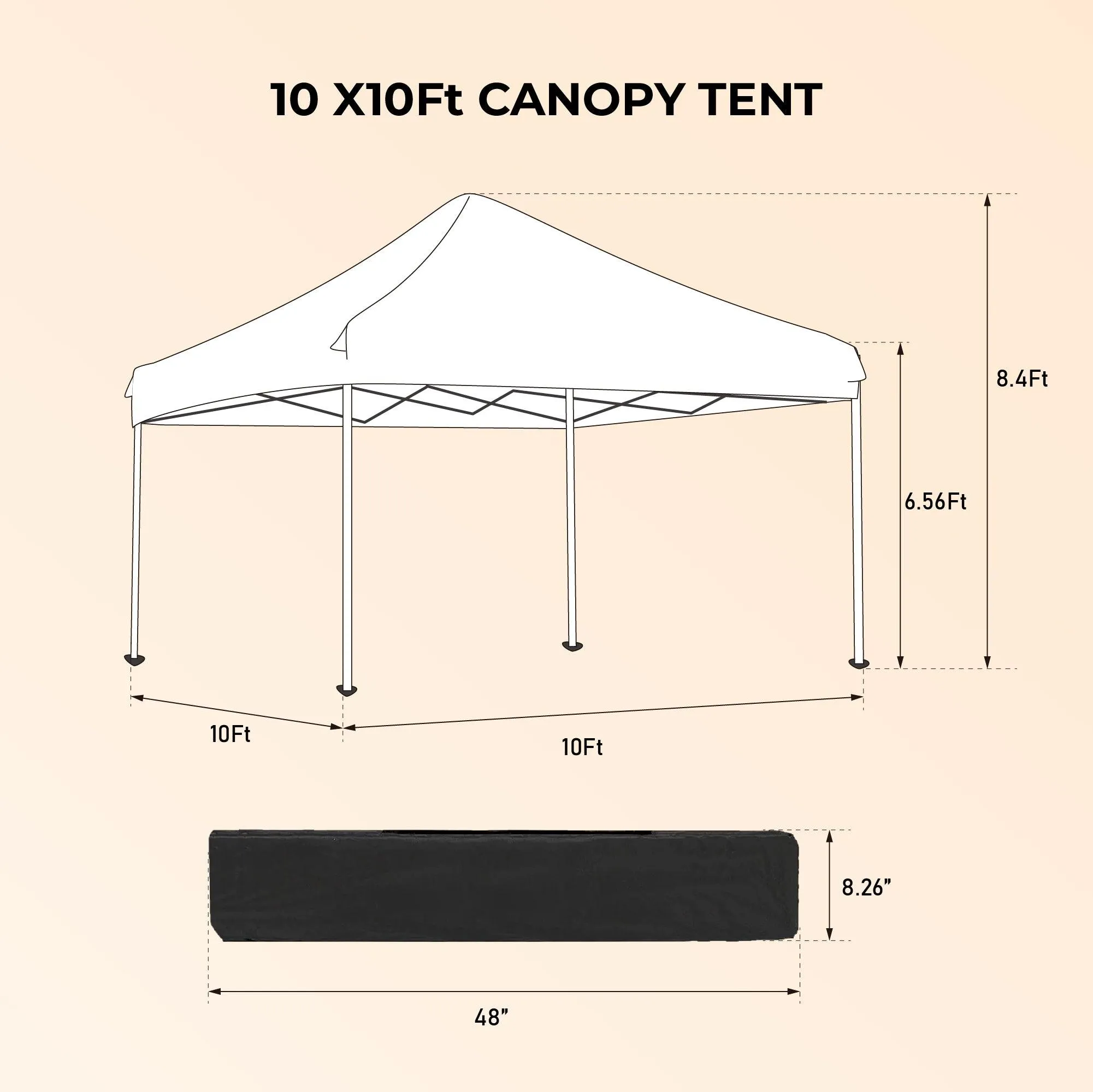 10x 10Ft Pop Up Gazebo Canopy Tent,2pcs Sidewall with Windows,with 4pcs Weight sand bag