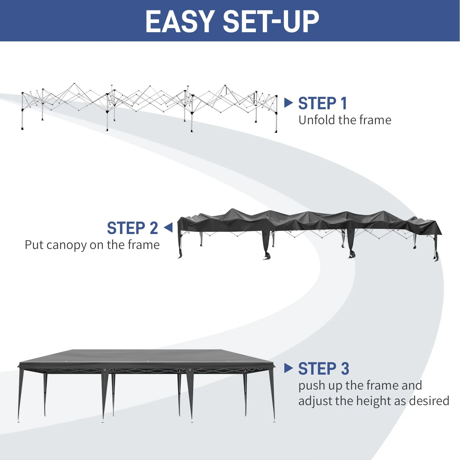 10x30 Pop Up Outdoor Canopy Tent,10x30ft Waterproof Party Tent Ez Up Canopy Tents for Parties Wedding Outdoor Commercial Event Gazebo Portable Instant Tent for Backyard Camping Carport, Dark gray