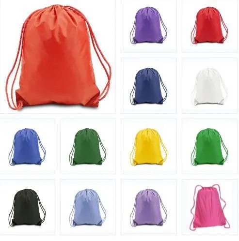 12 ct Drawstring Backpacks Sport Cinch Bags - MEDIUM - By Dozen