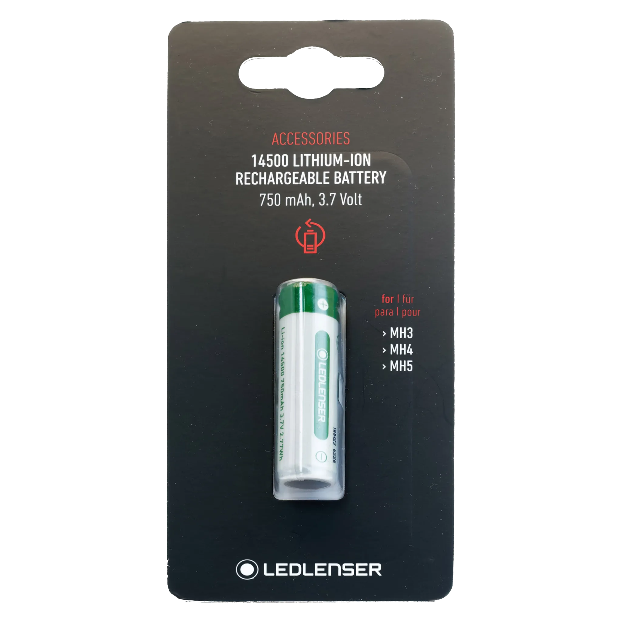 14500 Battery Li-ion Rechargeable 750mAh