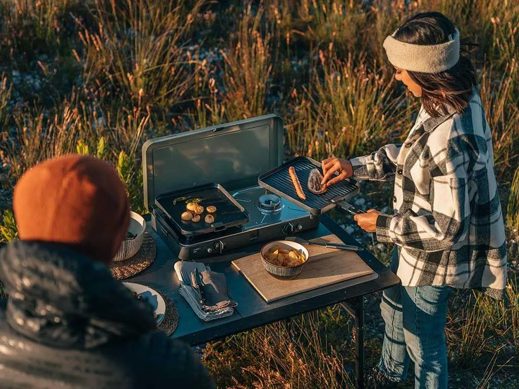 2 Cook 3 Pro Deluxe - Portable 3 Piece Gas Barbeque/Camp Cooker