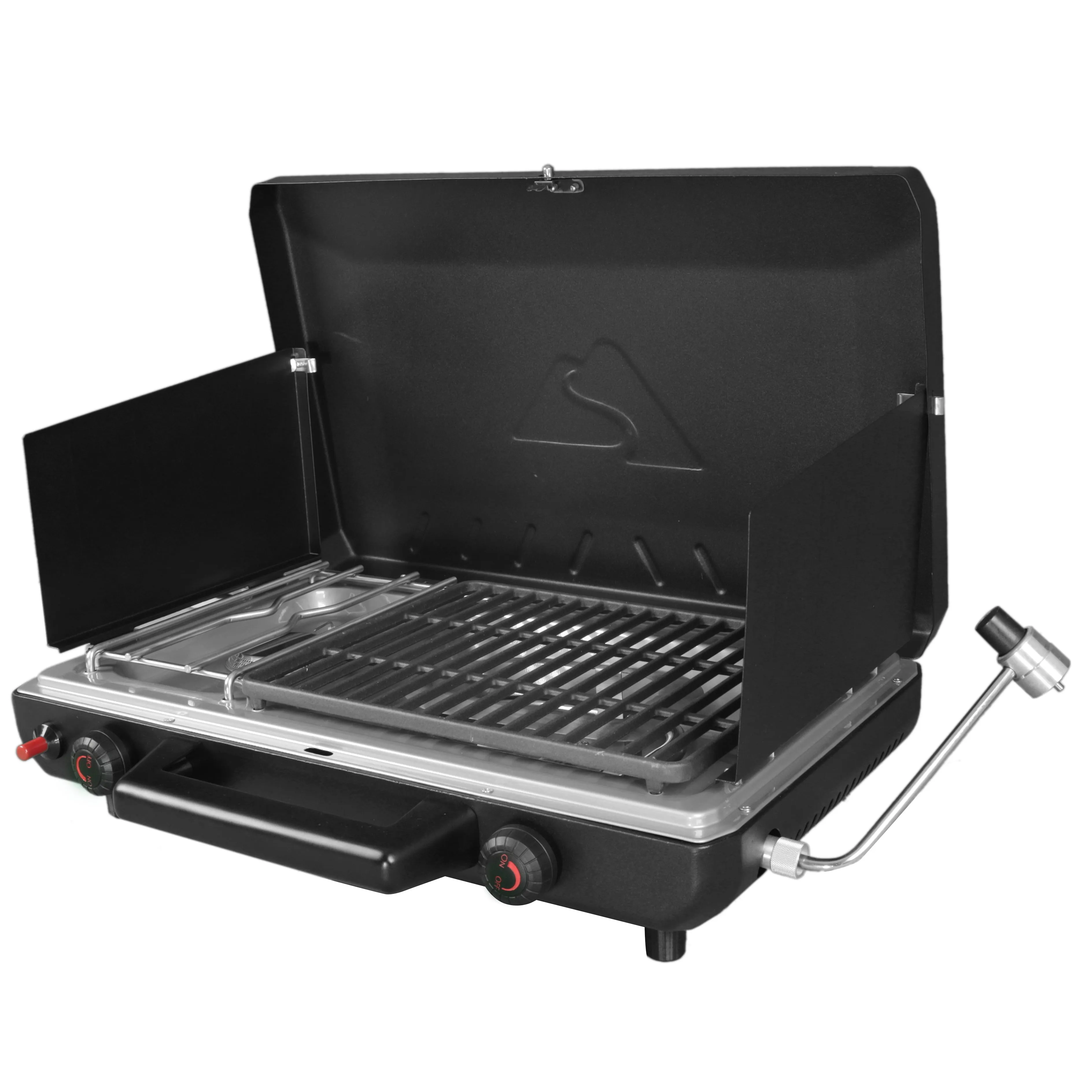 2-in-1 Portable 2 Burner Propane Camp Stove Grill