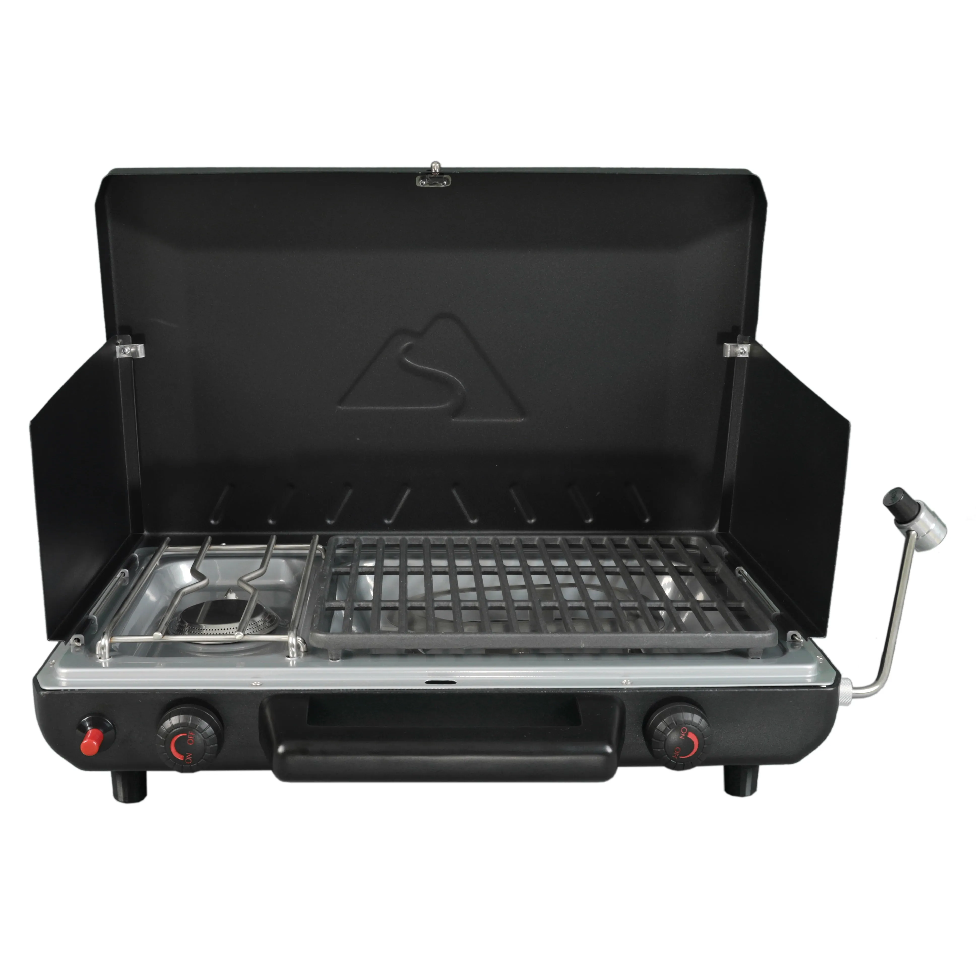 2-in-1 Portable 2 Burner Propane Camp Stove Grill