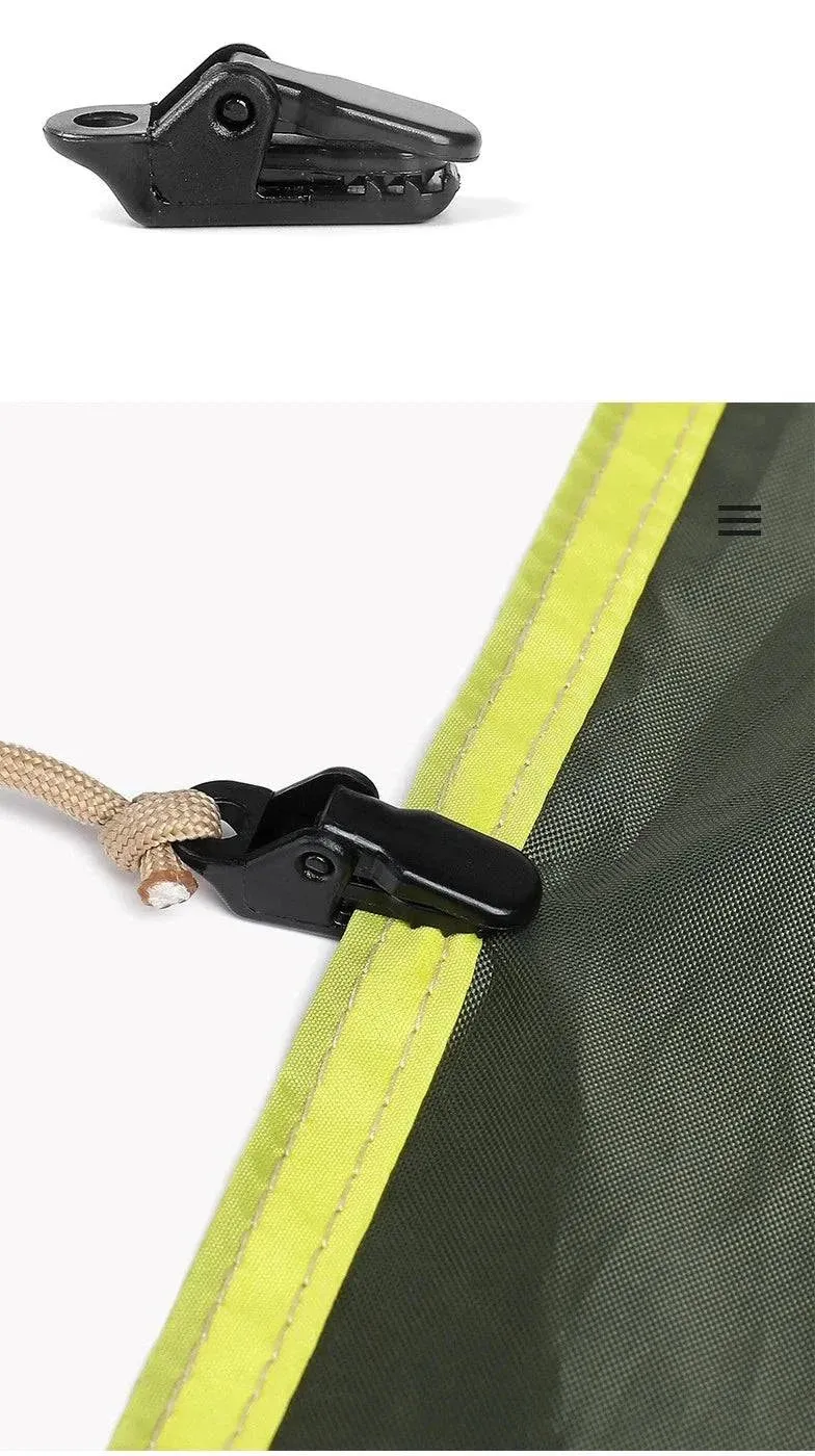 20PCS Outdoor Tarpaulin Clips Camping Tents Awning Wind Rope Clamp Equipment Plastic Clip Buckle Fixed Jaw Grip Hook Accesorios