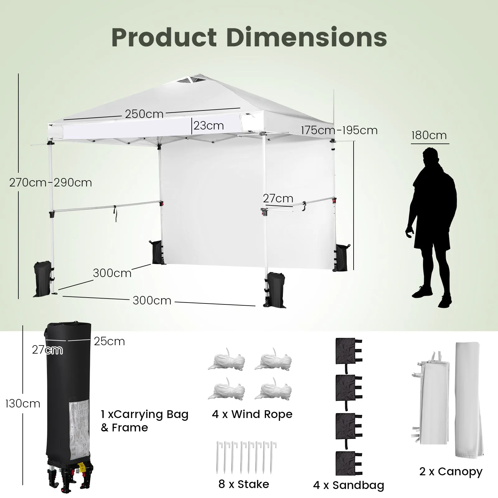 3 x 3M Pop-up Commercial Gazebo with Sidewall