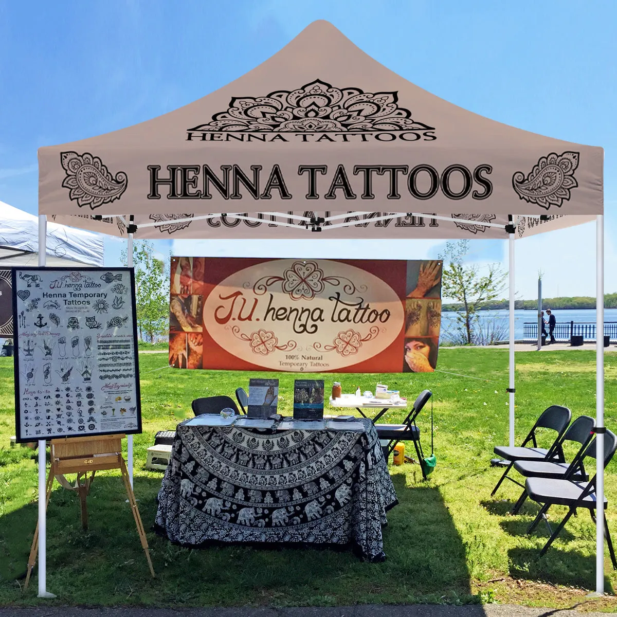 ABLEM8CANOPY Henna Tattoos 10x10 Portable Canopies Tent