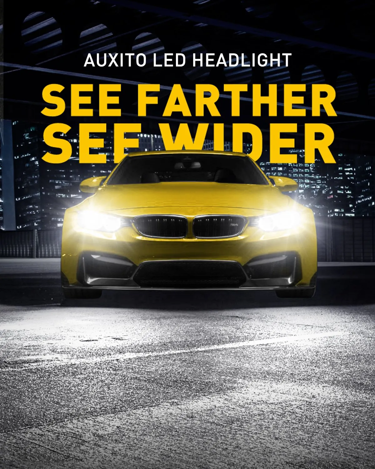 AUXITO H1 LED Headlight Bulb, 15000LM Per Set, 6500K Xenon White, Mini Size Wireless Headlight