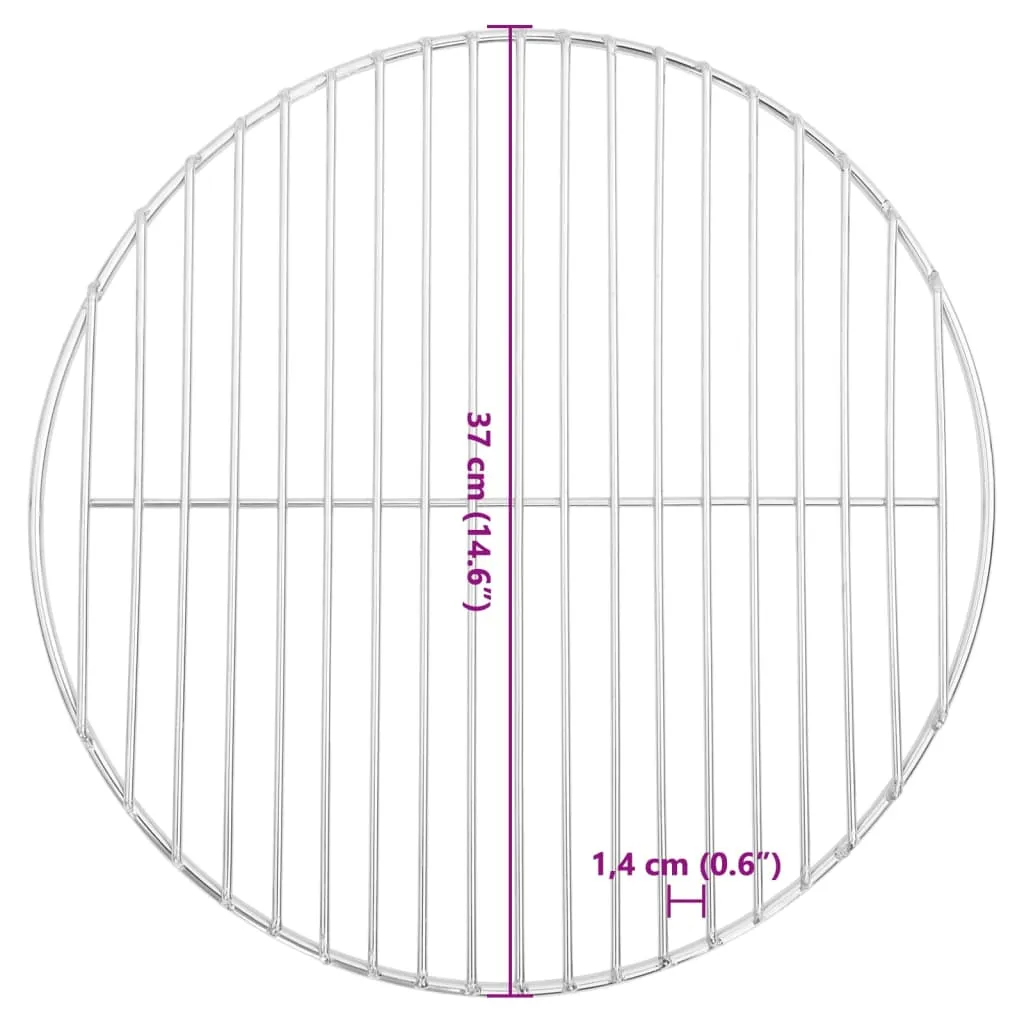 BBQ Grill Grate Round Ø37 cm 304 Stainless Steel