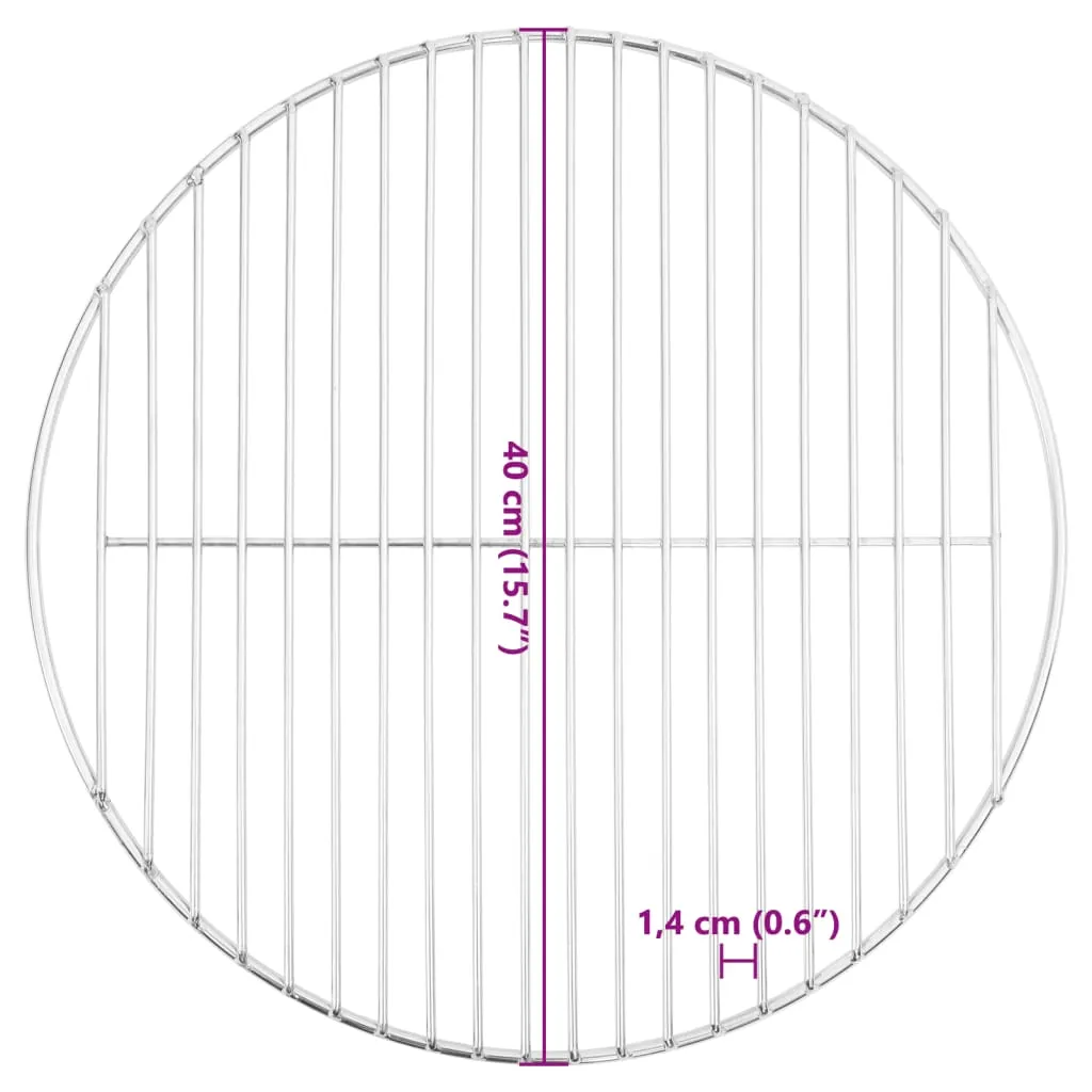 BBQ Grill Grate Round Ø40 cm 304 Stainless Steel