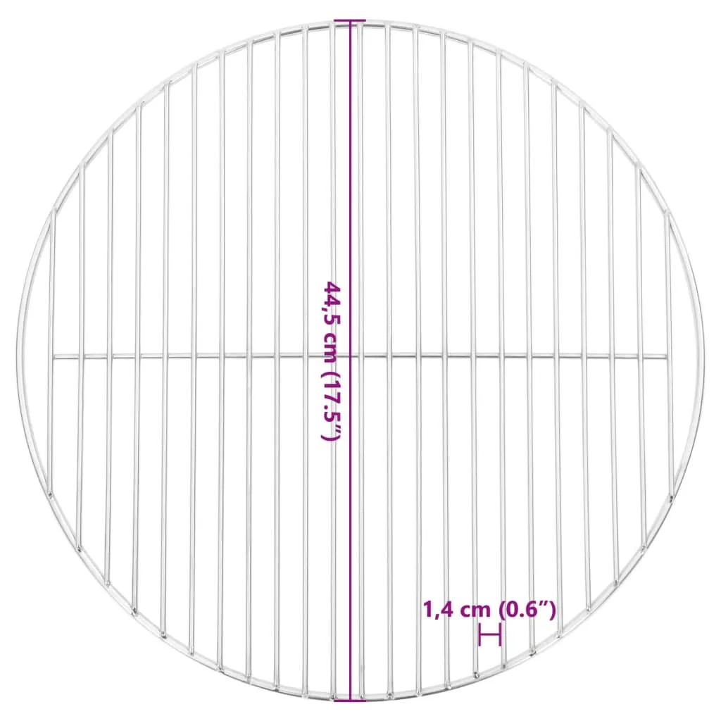 BBQ Grill Grate Round Ø44.5 cm 304 Stainless Steel