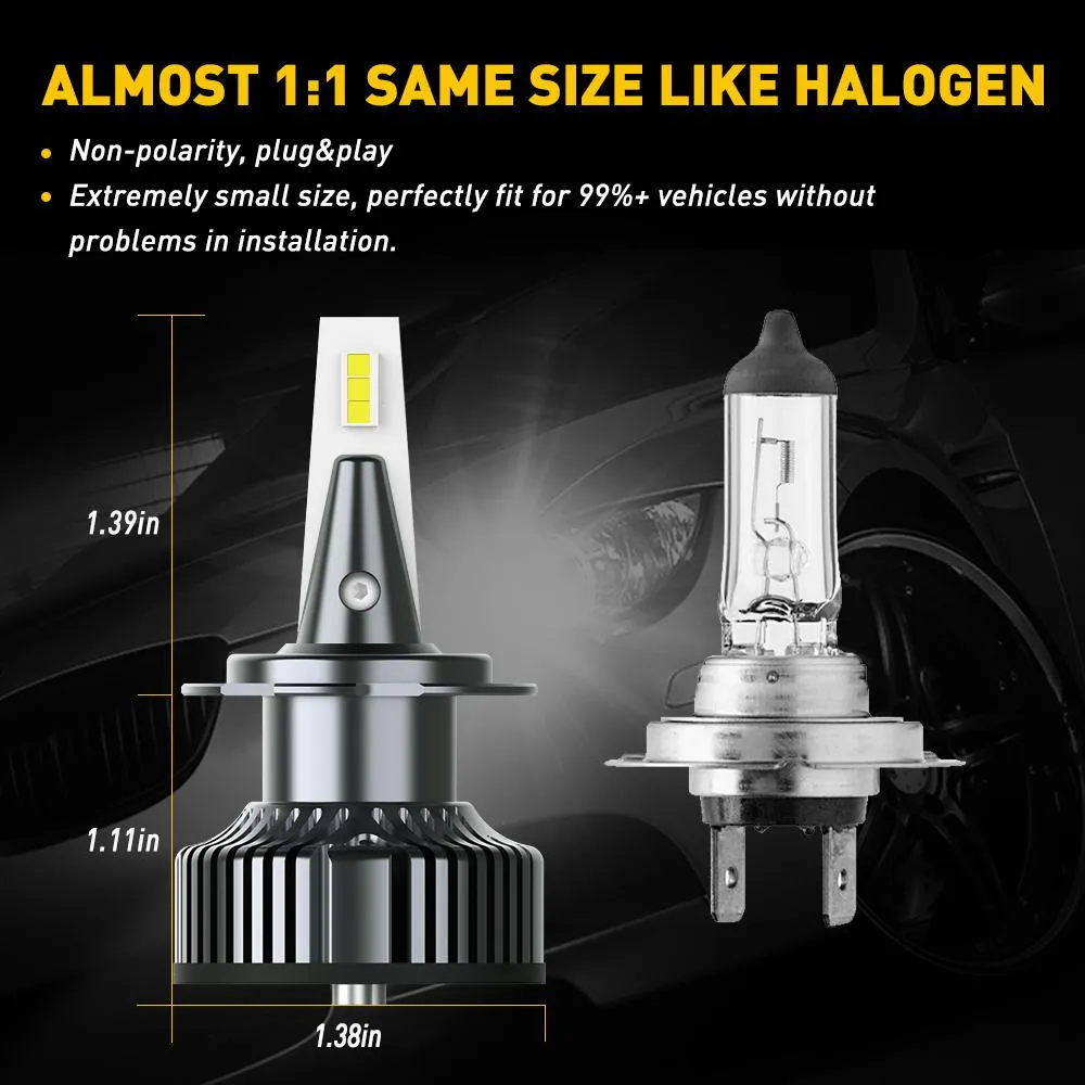 Brightest H7 LED Bulb, 16000LM 6500K Xenon White