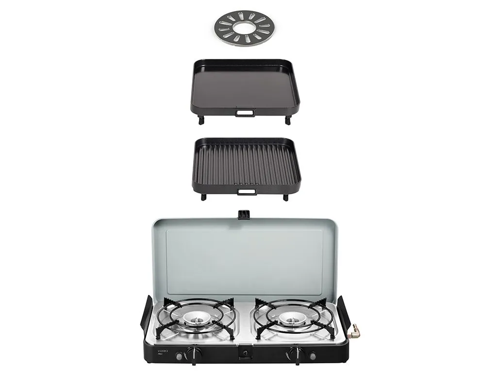 CADAC 2 COOK 3 Pro Deluxe/ Portable 3 Piece/ Gas Barbeque/ Camp Cooker