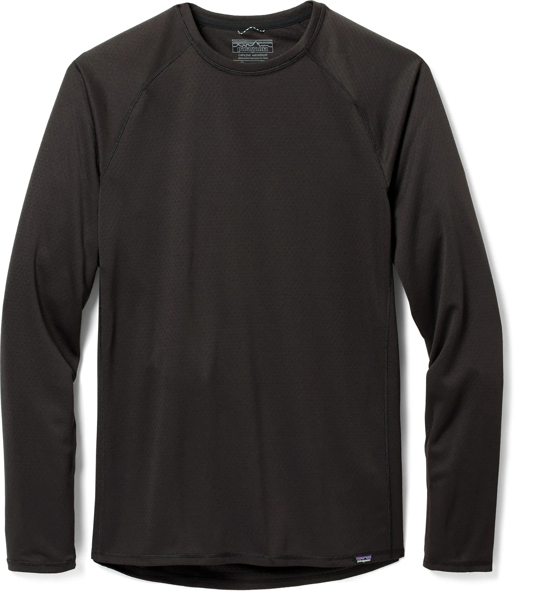 Capilene Midweight Crew Base Layer Top - Men's Patagonia, Black