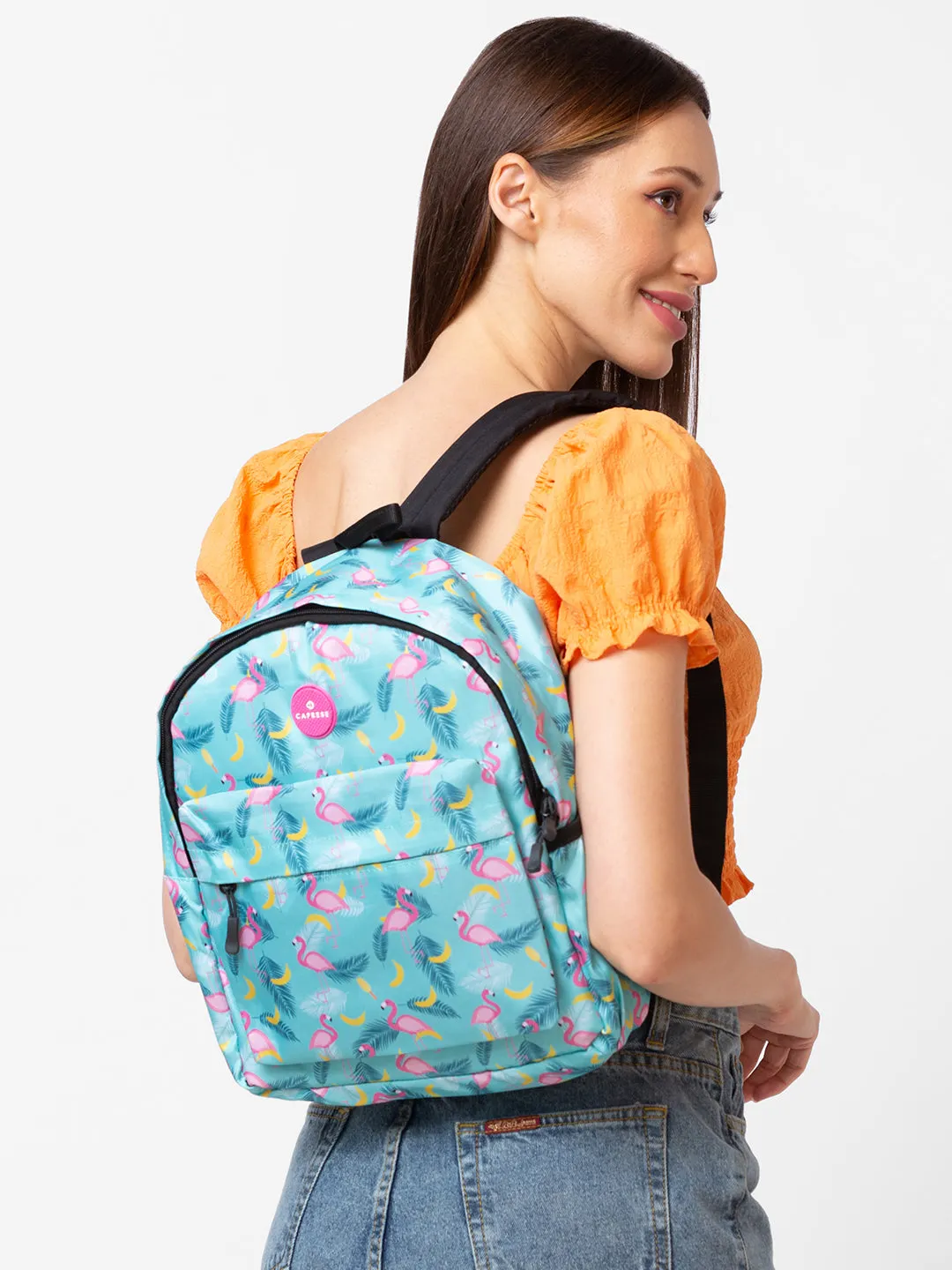 Caprese Flapper Backpack Medium Aqua Blue