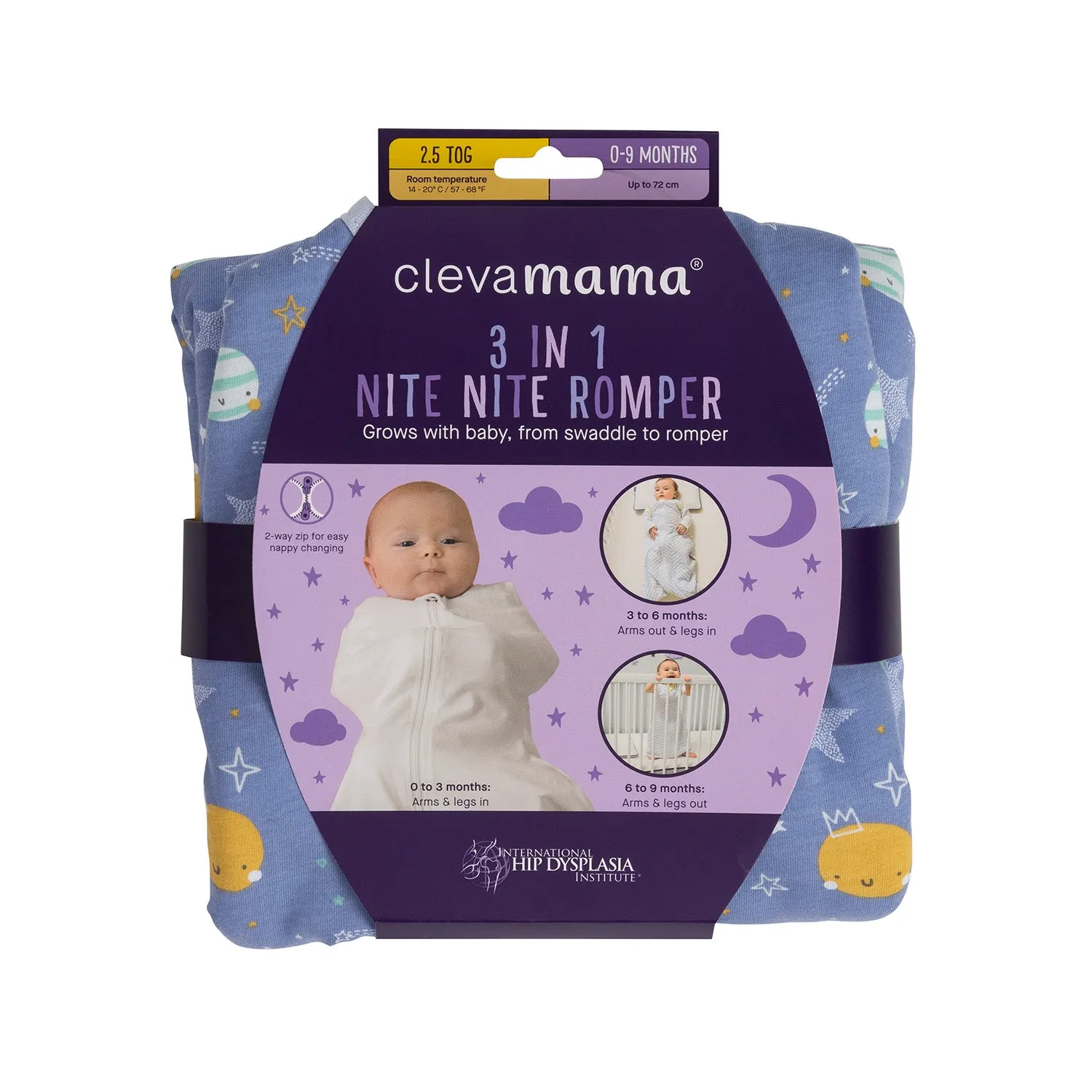 Clevamama 3-in-1 Nite Romper & Sleep Bag 2.5 Tog