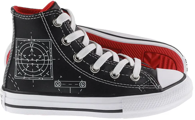 Converse Shoes Kids Chuck Taylor All Star Hi Black University Red White