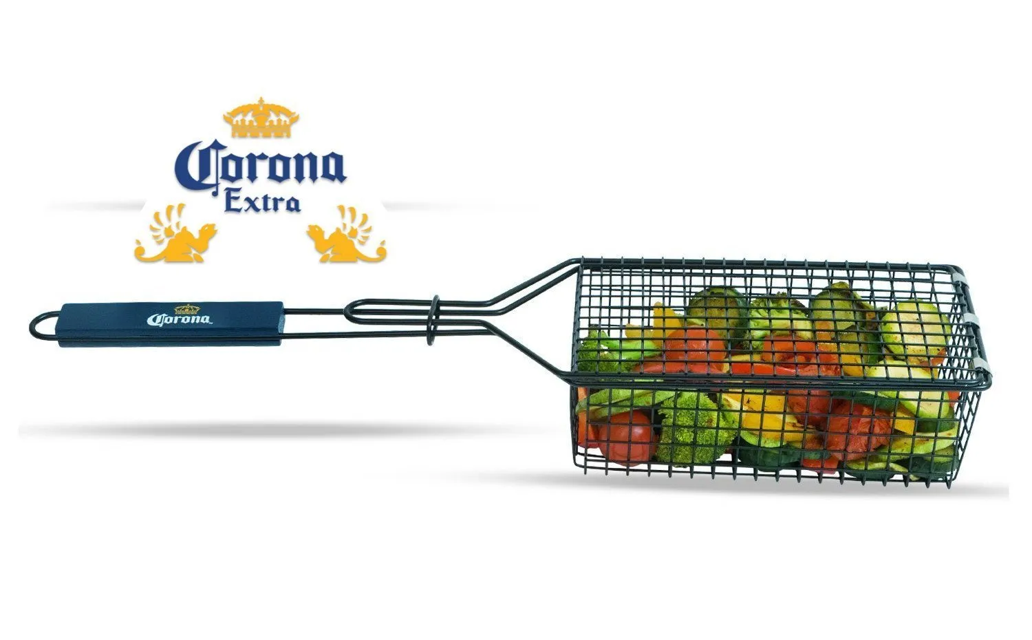 Corona BBQ Charcoal Grill Accessories - Grilling Basket with Locking Grill Handle For Veggetables, Chicken, Meats And Fish for Outdoor/ Indoor BBQ Set Tools