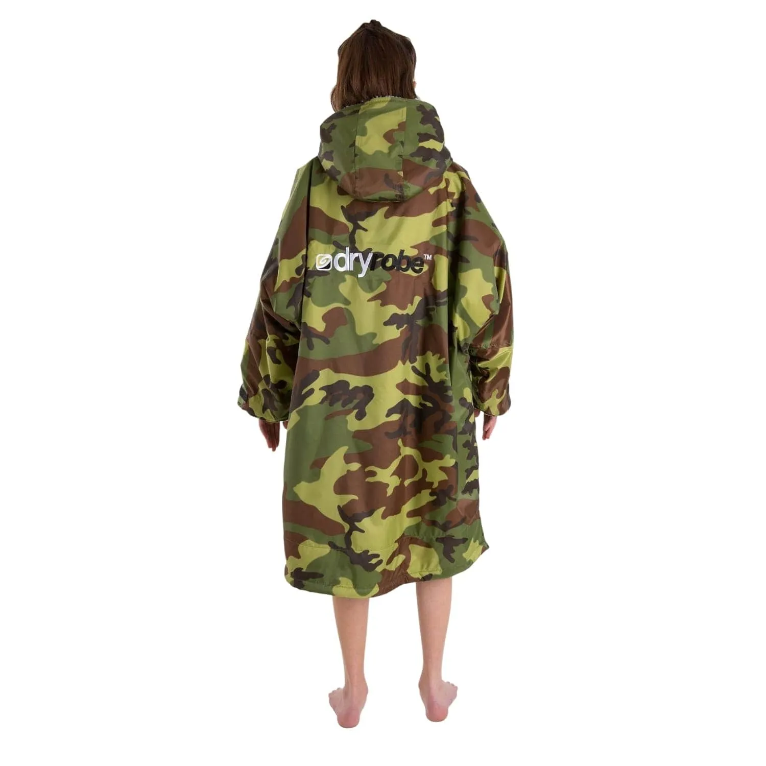 Dryrobe Youth Kids Advance Long Sleeve Drying & Changing Robe - Camouflage/Grey