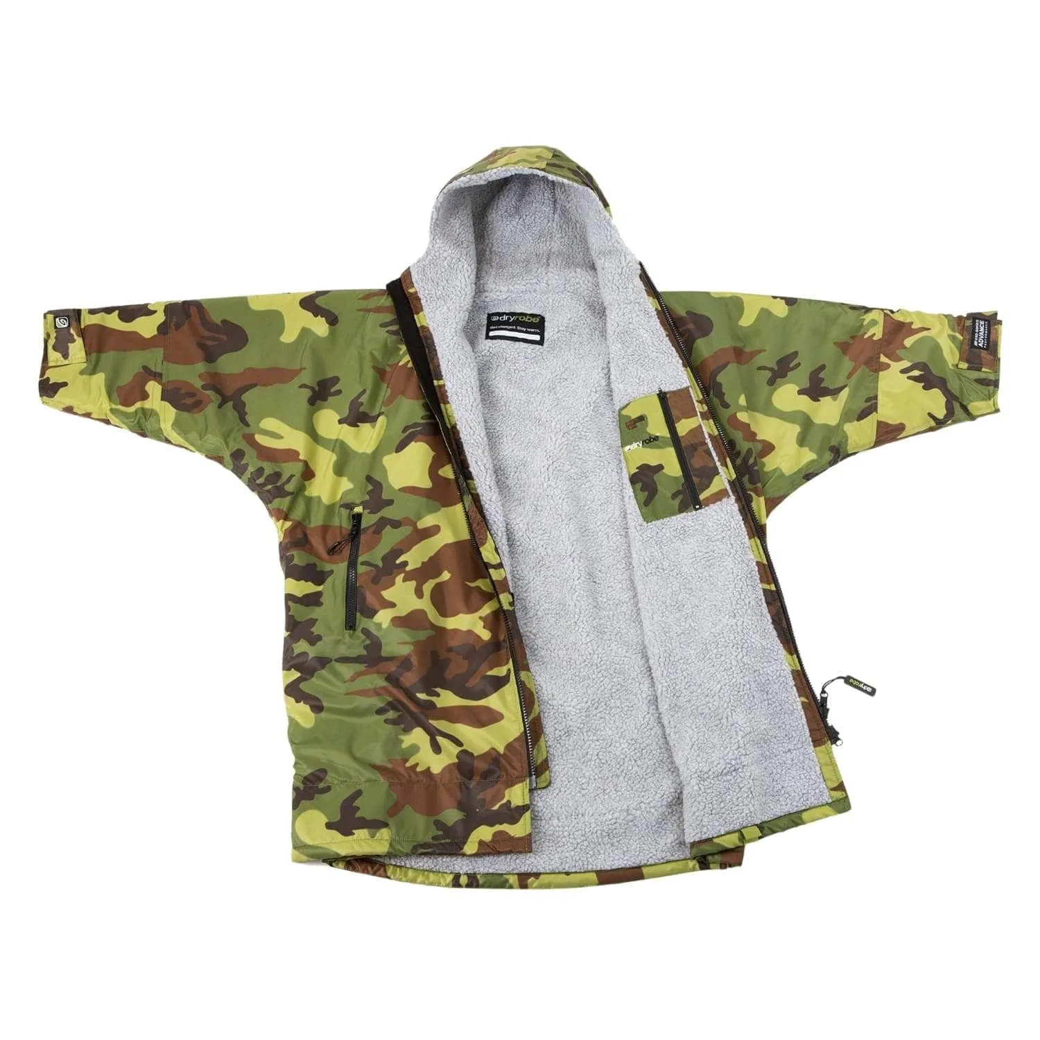 Dryrobe Youth Kids Advance Long Sleeve Drying & Changing Robe - Camouflage/Grey