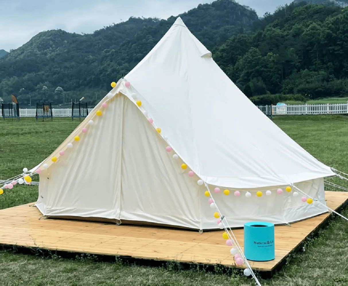 everyday Outdoor Luxury Waterproof 5M/16.4 Oxford Bell Tent with Stove Hole Dome Yurt Glamping Tent For 3-10 Persons Camping