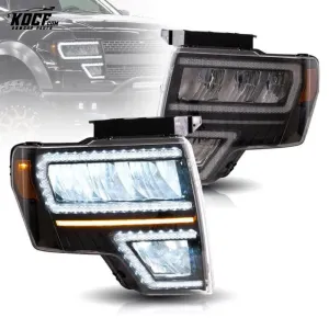 Full LED Headlights For Ford F150 Pickup 2009-2014 with DRL F-150 Aftermarket Headlamps Assembly