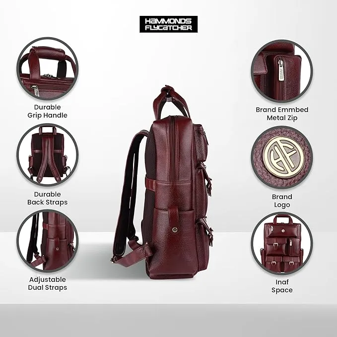 Genuine Leather Travel Backpack/College Backpack for Men and Women Stylish, Durable, and Spacious Bag with