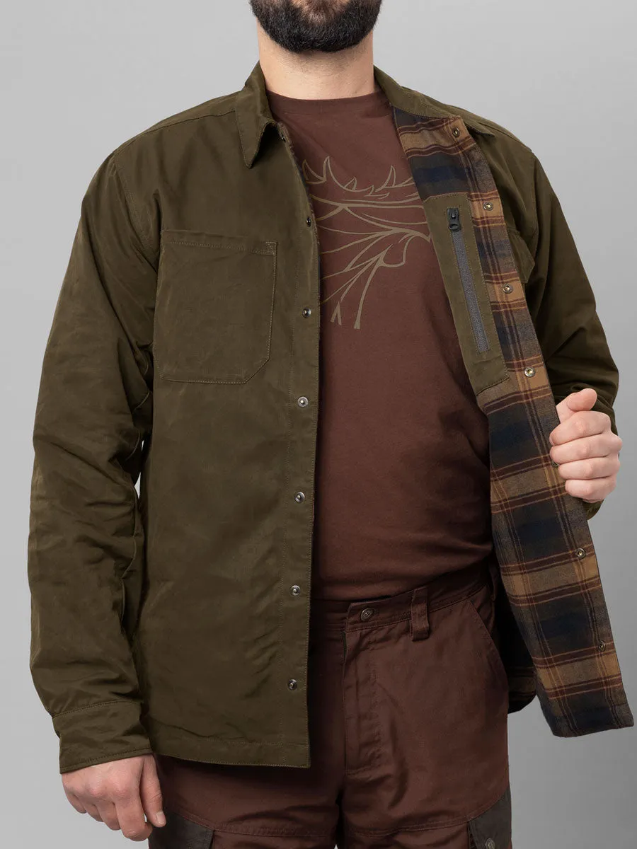 HARKILA Eirik Reversible Shirt Jacket - Mens - Dark Warm Olive/Burgundy Check