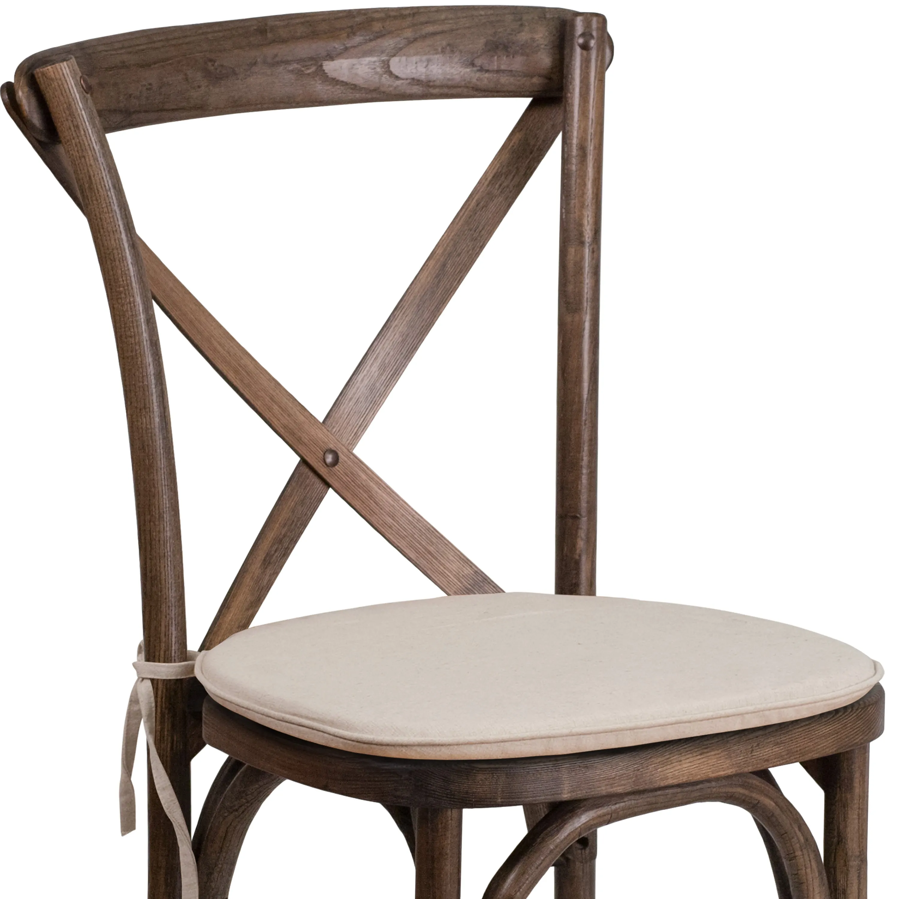 HERCULES Series Stackable Wood Cross Back Chair with Cushion