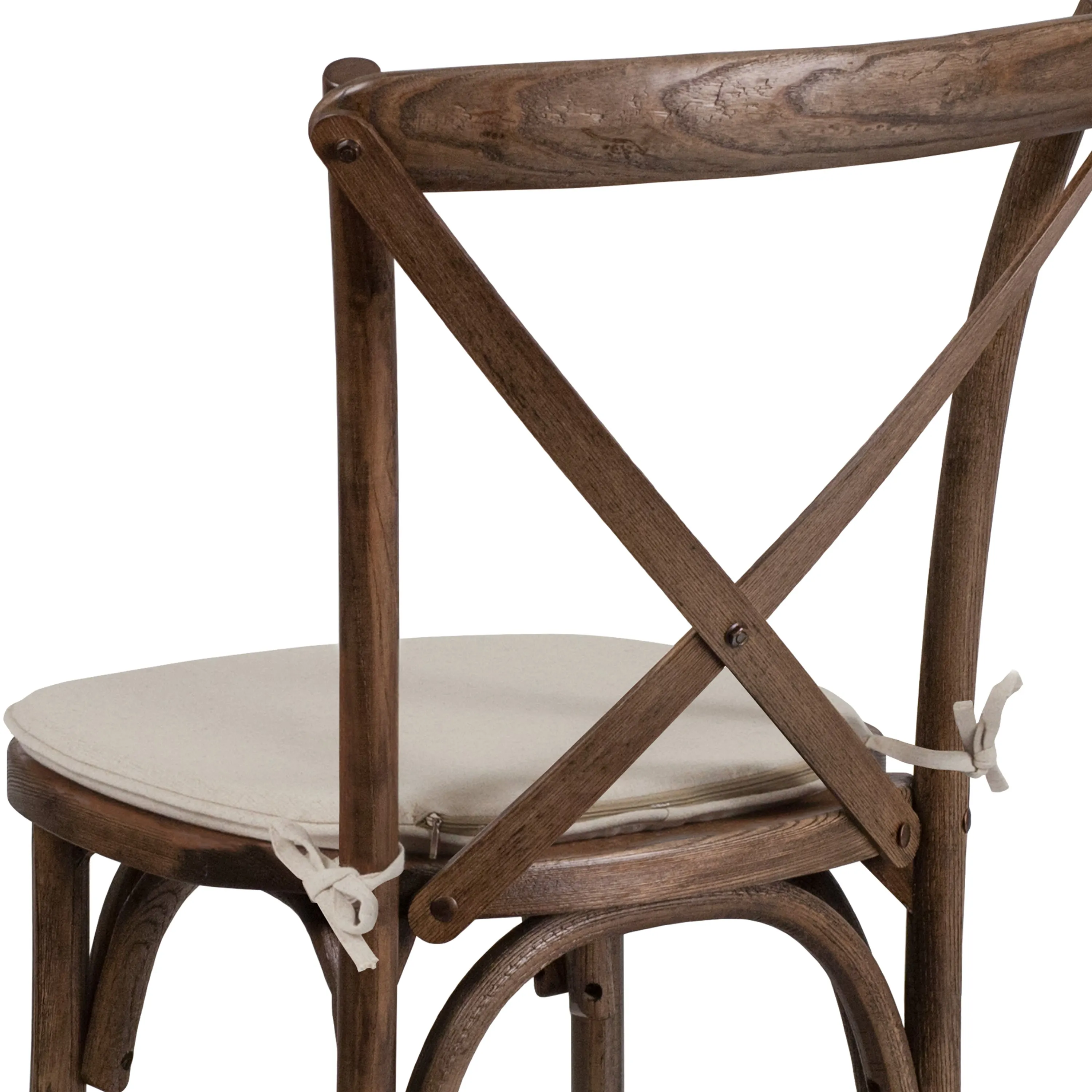 HERCULES Series Stackable Wood Cross Back Chair with Cushion