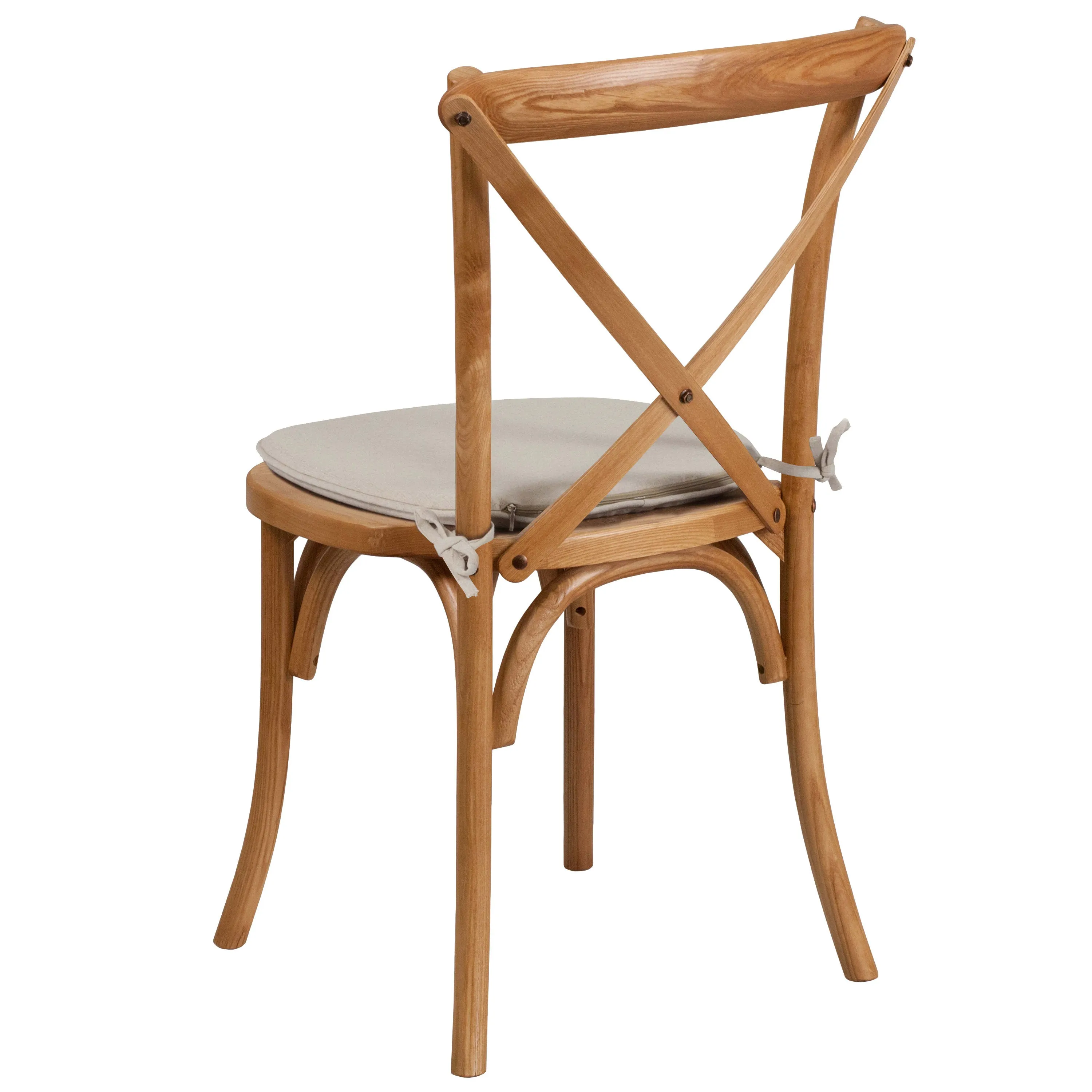 HERCULES Series Stackable Wood Cross Back Chair with Cushion