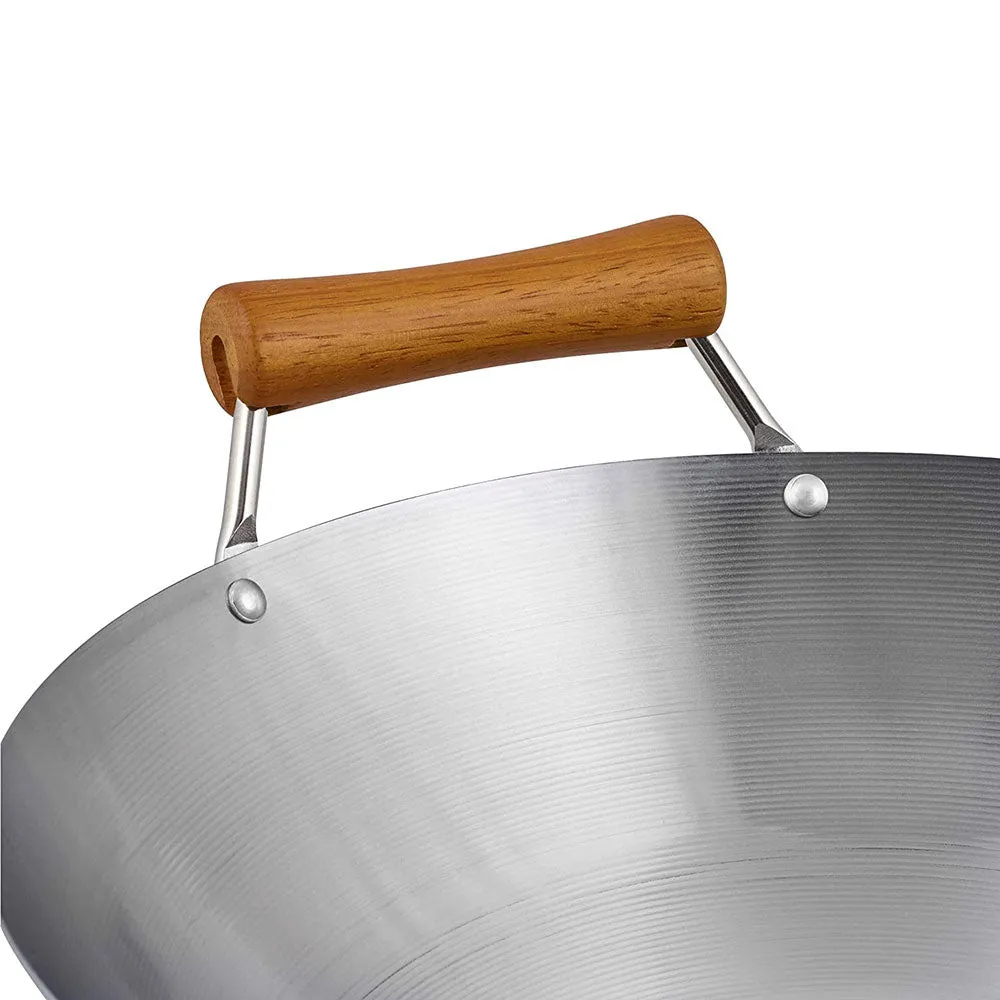 Ken Hom Carbon Steel Uncoated Wok - 14"