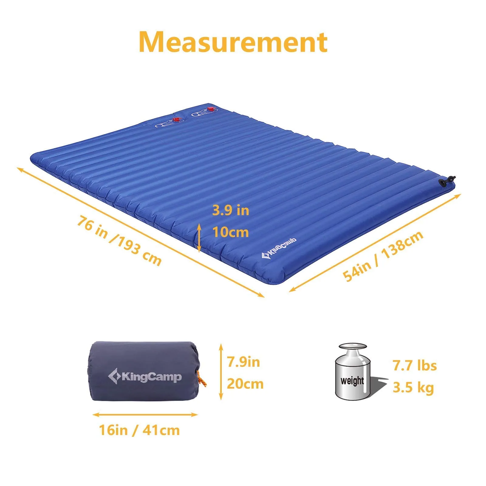 KingCamp Inflatable Air Foot Press Sleeping Pad Single/Double