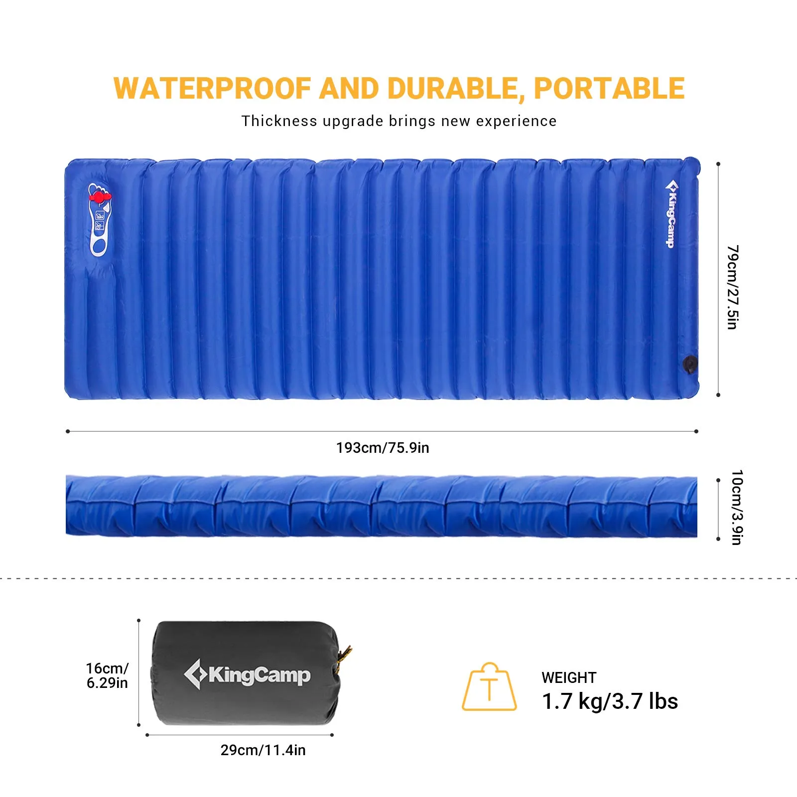 KingCamp Inflatable Air Foot Press Sleeping Pad Single/Double