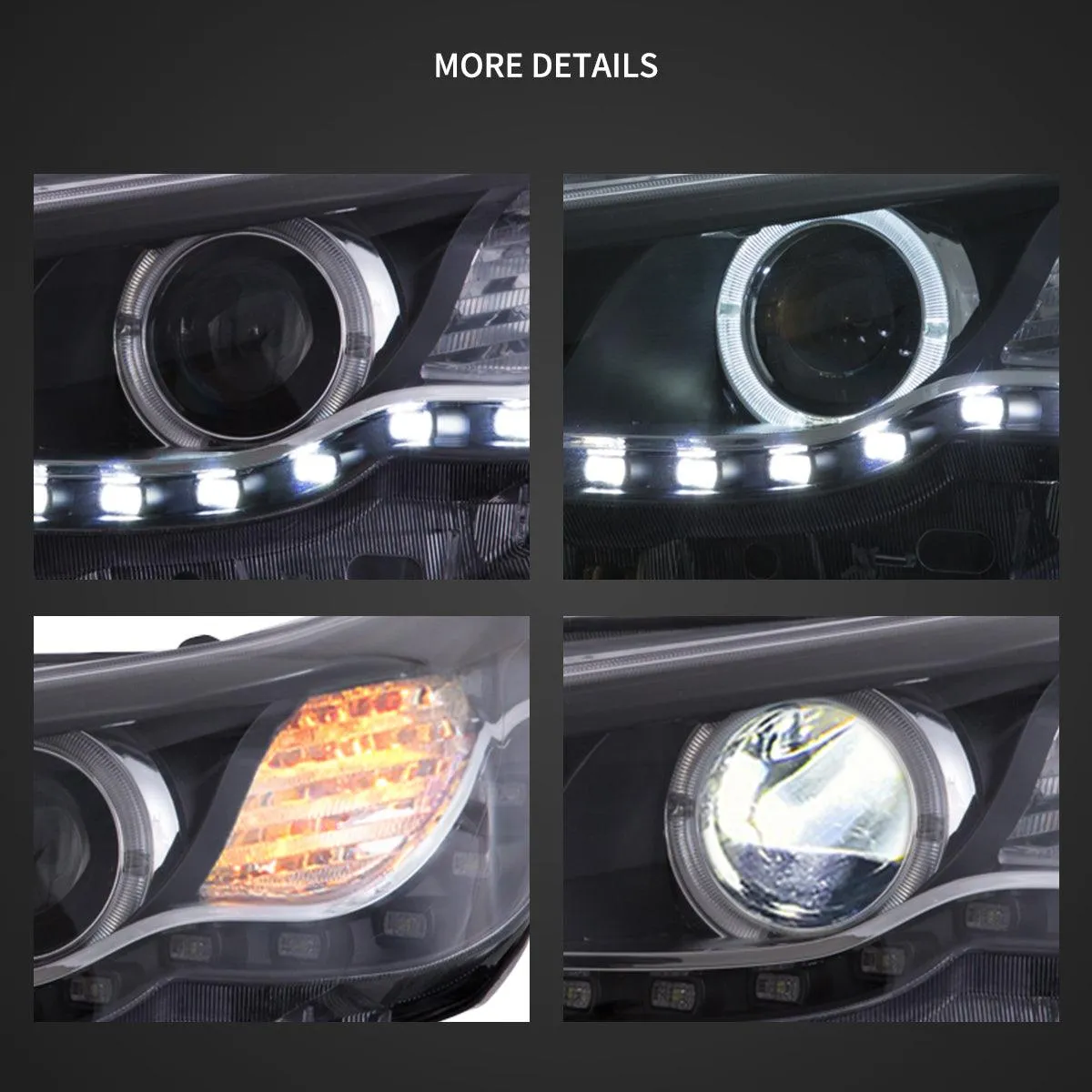 LED Headlight Assembly Dual Beam Projector Black For 2009-2013 Toyota Reiz/Mark X 2th Gen (GRX130) Pre-Facelift