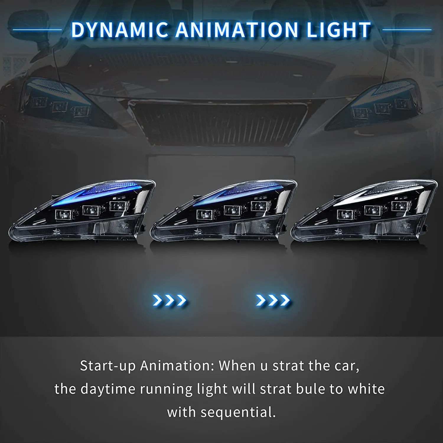 LED Headlights For 2006-2013 Lexus IS250, IS350, ISF, IS200d, IS220d Headlamps Assembly