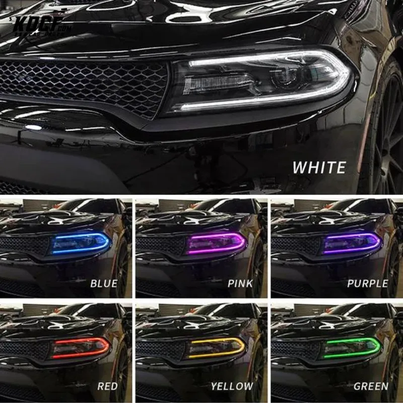 LED Headlights For Dodge Charger 2015-2022 RGB DRL headlamps Assembly Without bulbs