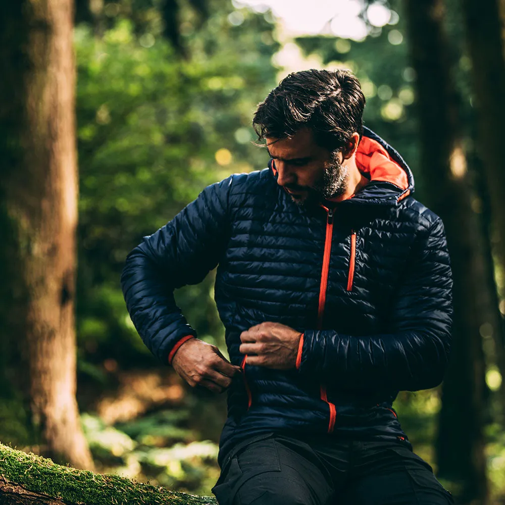 Mens Merino Wool Insulated Jacket (Navy/Orange)