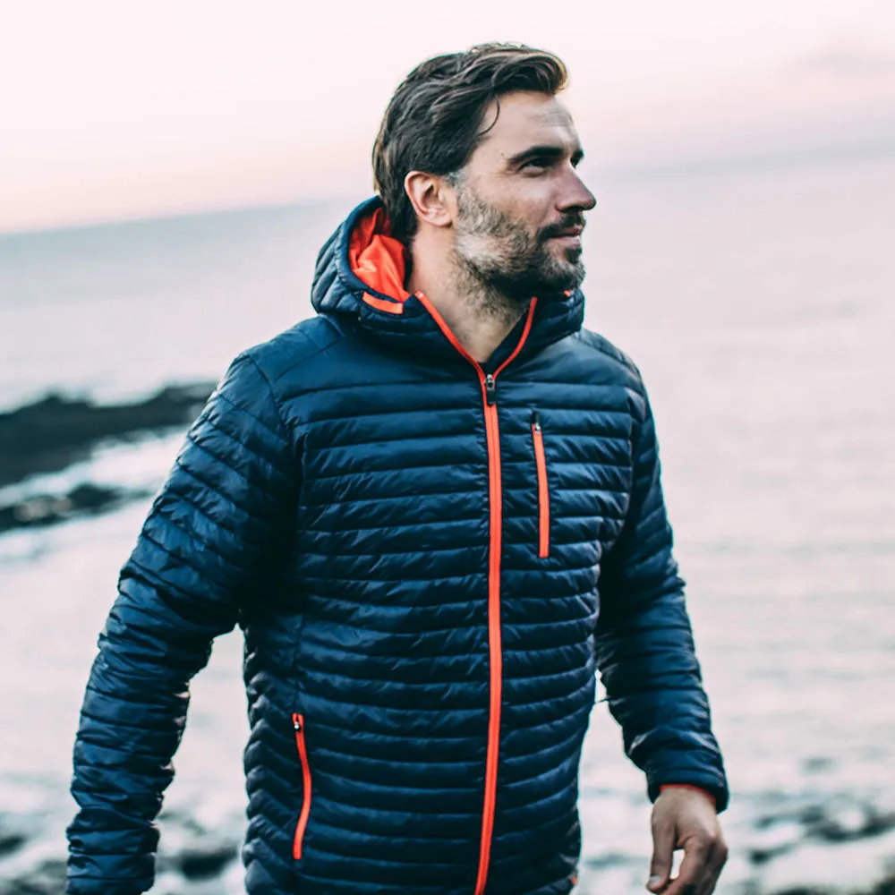 Mens Merino Wool Insulated Jacket (Navy/Orange)