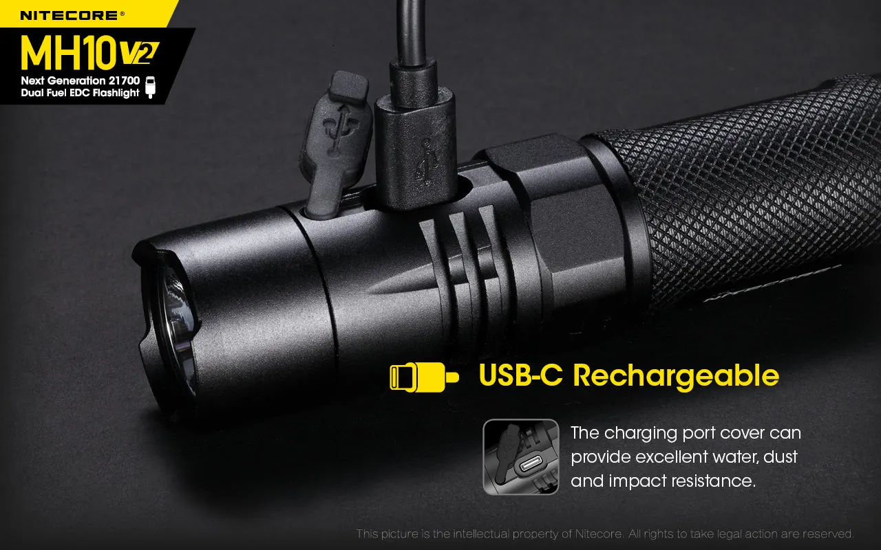 Nitecore MH10 V2 Flashlight | Next Generation 21700 Dual Fuel EDC