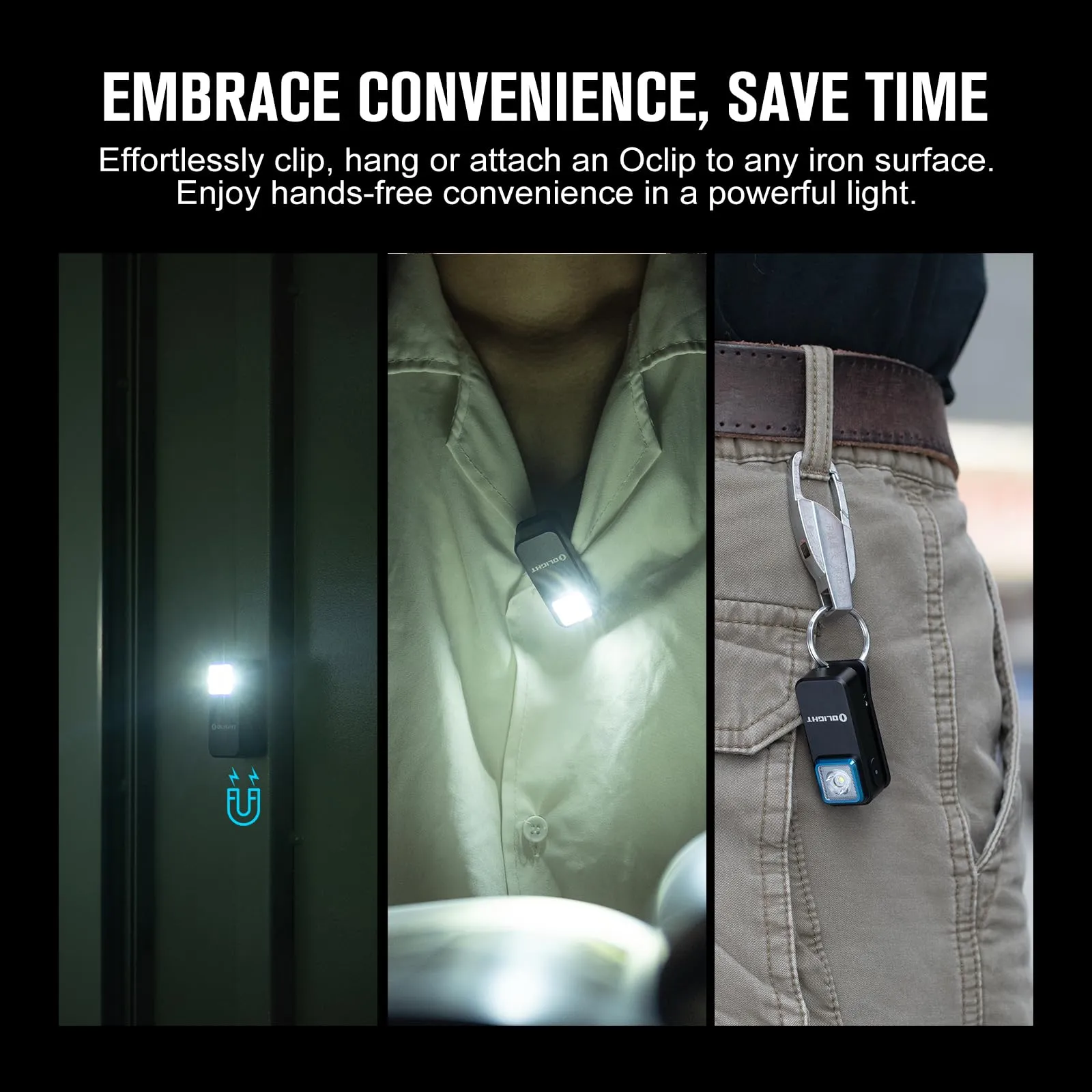 OLIGHT Oclip Rechargeable EDC Flashlight 300 Lumens Dual Light Sources Compact Pocket Clip Light, Convenient USB C Charging, Portable Magnetic for Night Working, Cycling, Emergency, Signaling Tool