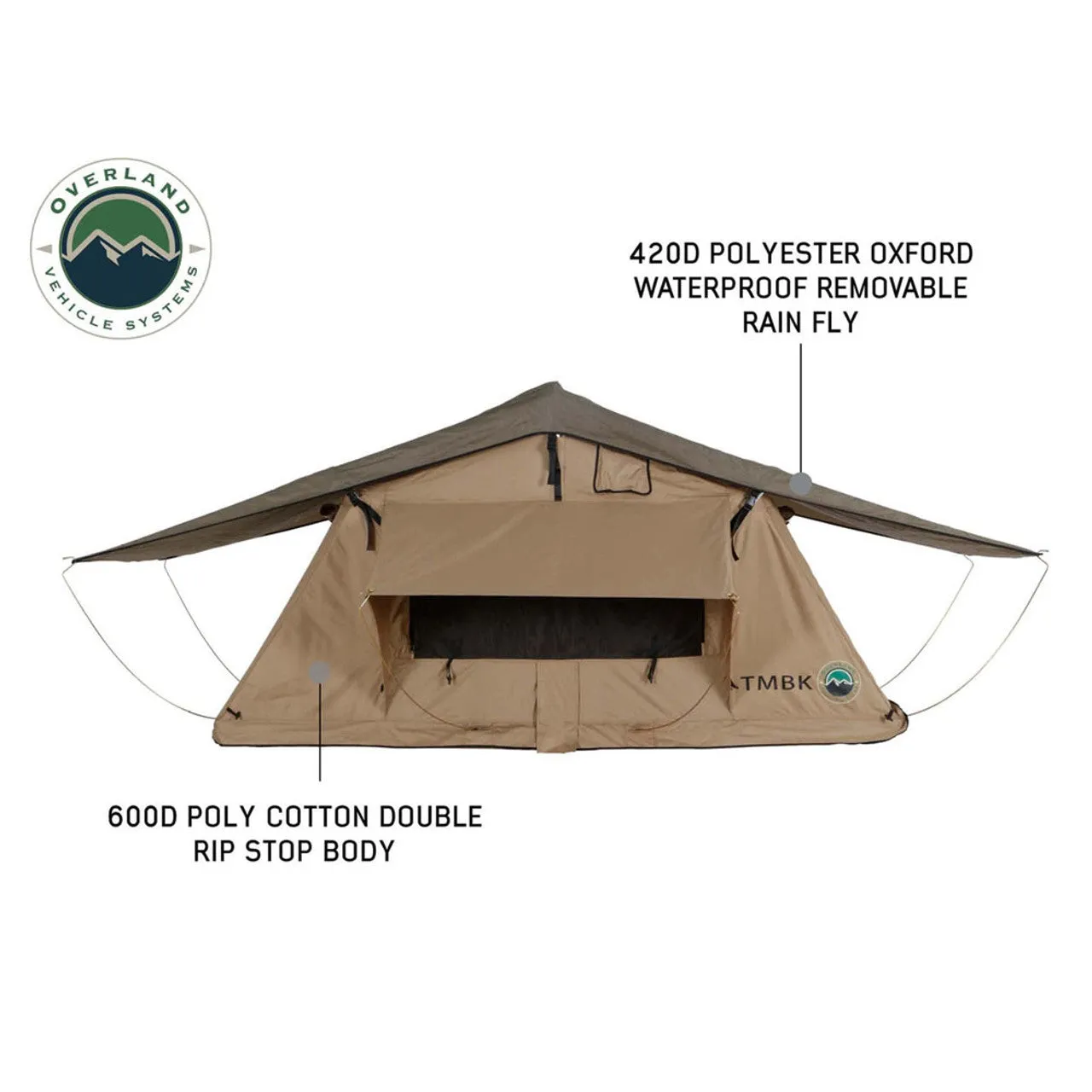 Overland Vehicle Systems LD TMBK 3 Soft Shell Roof Top Tent