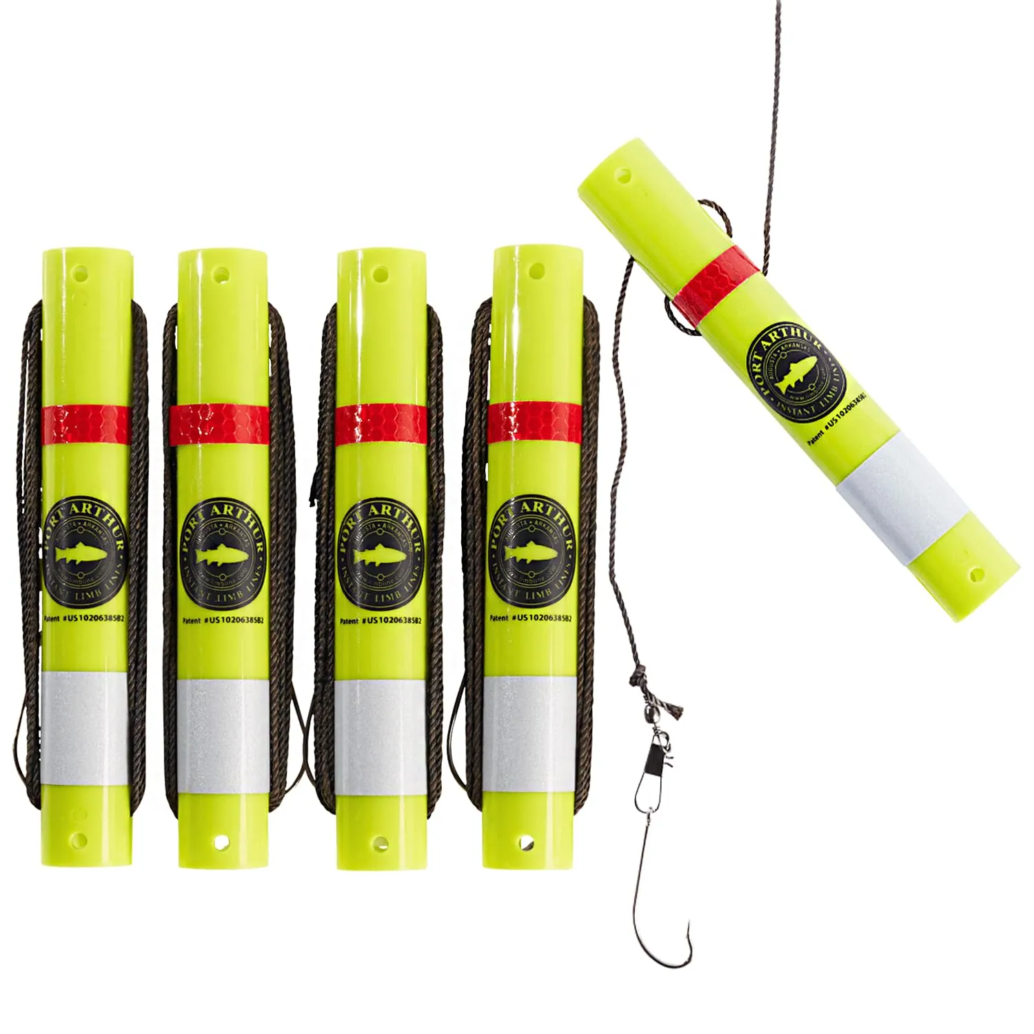 Port Arthur Instant Limb Lines Survival Fishing Kit 5-Pack Auto Fishing Device - Lightweight, Compact, Easy to Use - Catfishing Outdoor Survival Camping Bushcraft Fishing