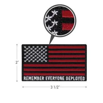 R.E.D. (Remember Everyone Deployed) Flag Patch With Hook Back